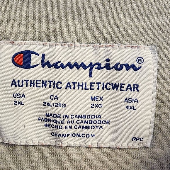 Men's Champion Crew Neck Sweatshirt Size 2XL Burgundy 53% Cotton 47% Polyester - Picture 4 of 5